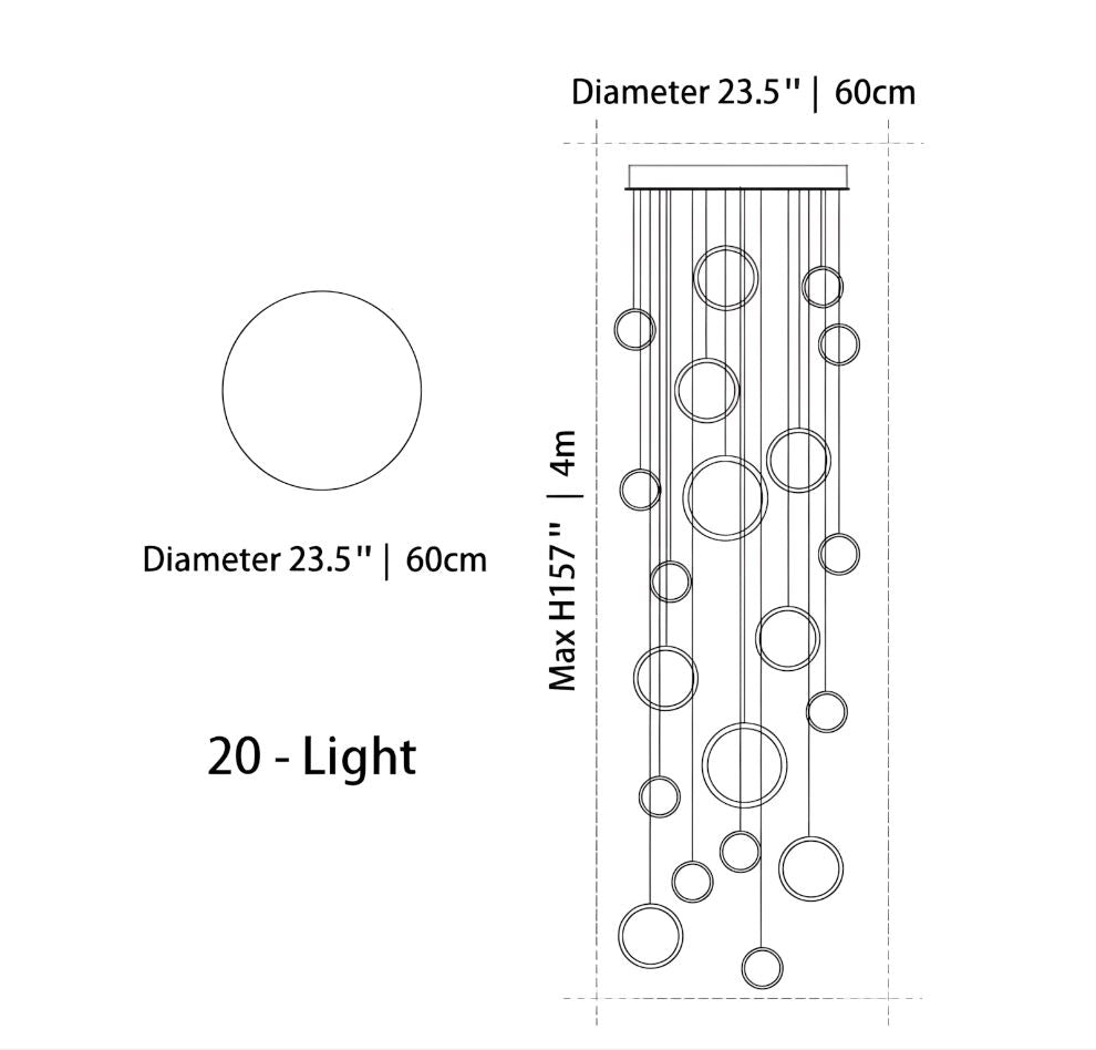Asymmetrical LED Chandelier