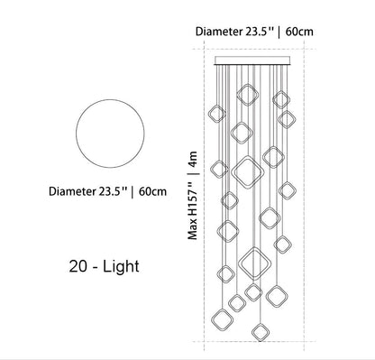 Asymmetrical LED Chandelier