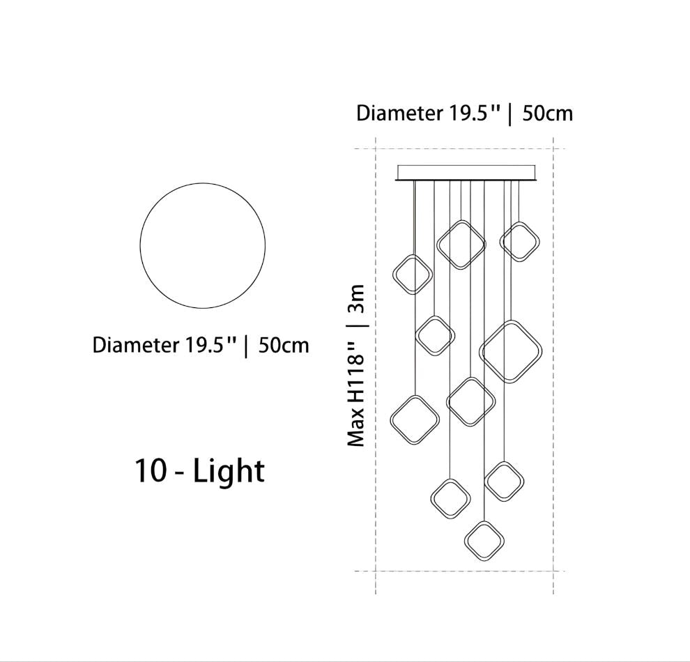 Asymmetrical LED Chandelier