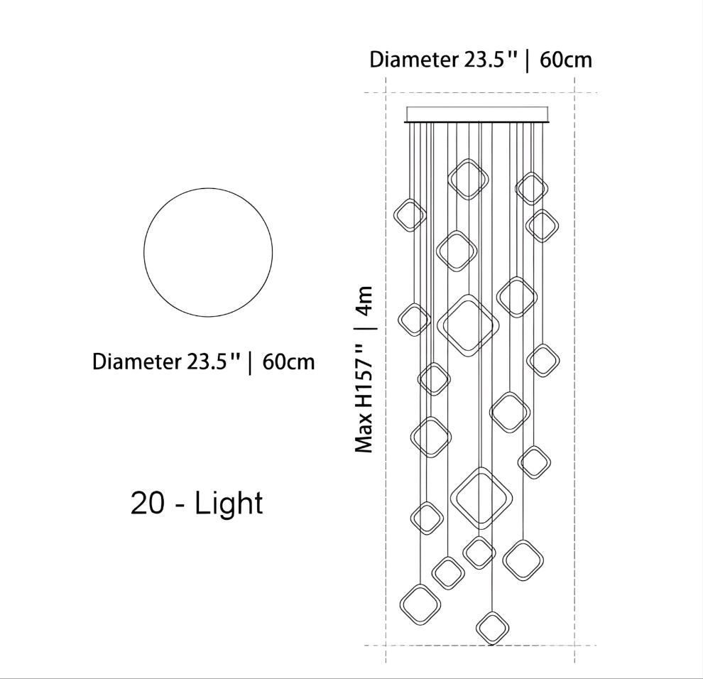 Asymmetrical LED Chandelier