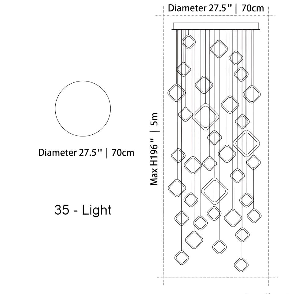 Asymmetrical LED Chandelier