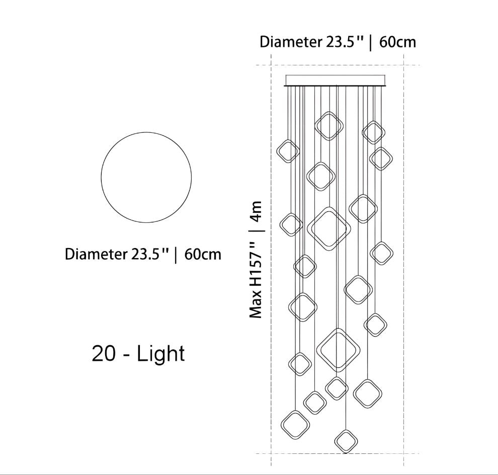 Asymmetrical LED Chandelier