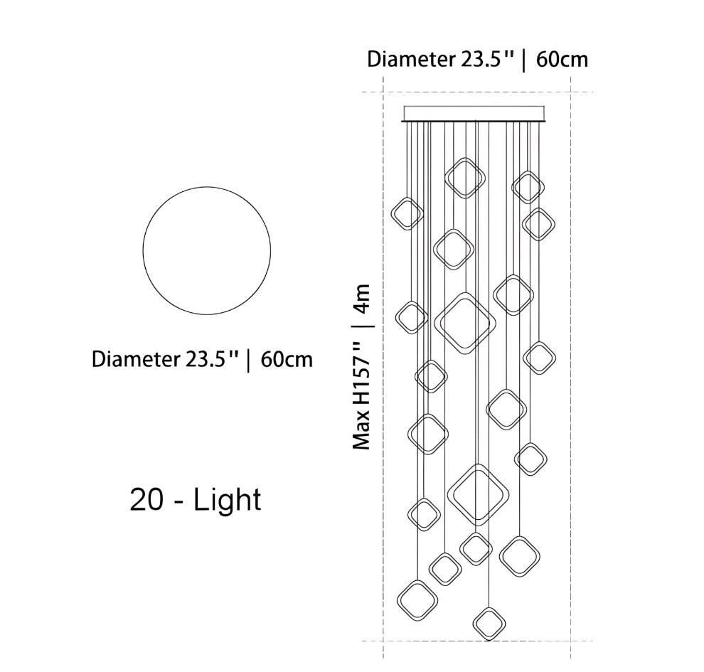 Asymmetrical LED Chandelier