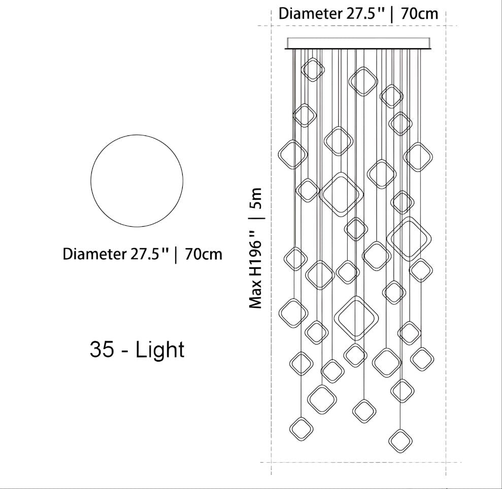 Asymmetrical LED Chandelier