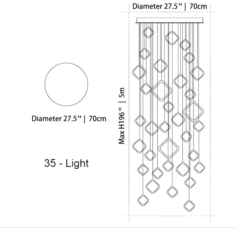 Asymmetrical LED Chandelier