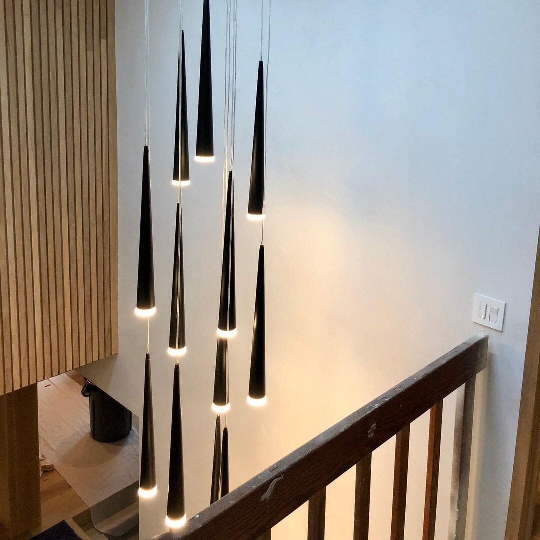 Gold Tube Chandelier