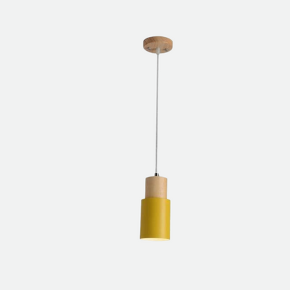 Scandinavian Minimalist Wood Cylinder Pendant Light