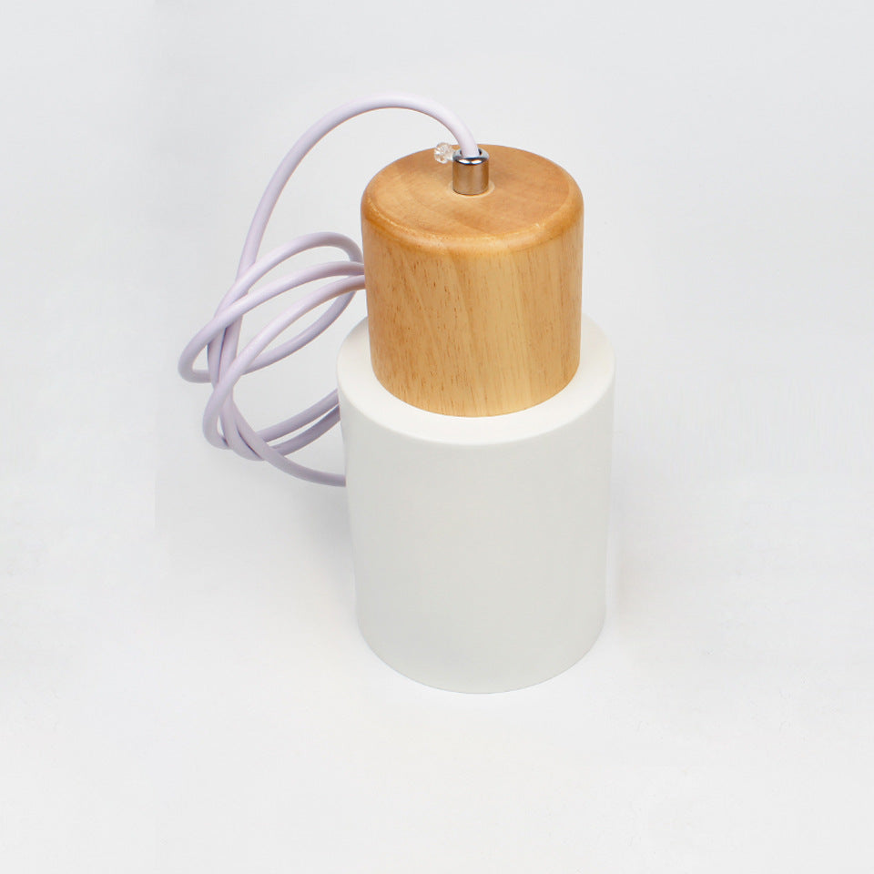 Scandinavian Minimalist Wood Cylinder Pendant Light