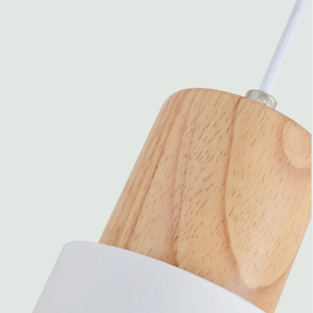 Modern Wood Cylinder Pendant Light