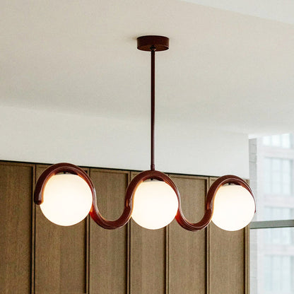 Wavy Linear Glass Chandelier