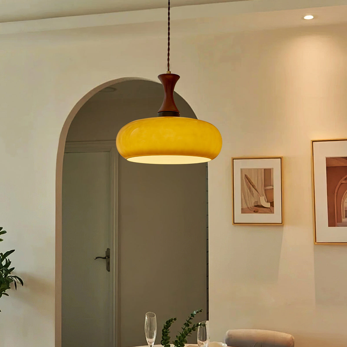 Luna Glass Plug In Pendant Light