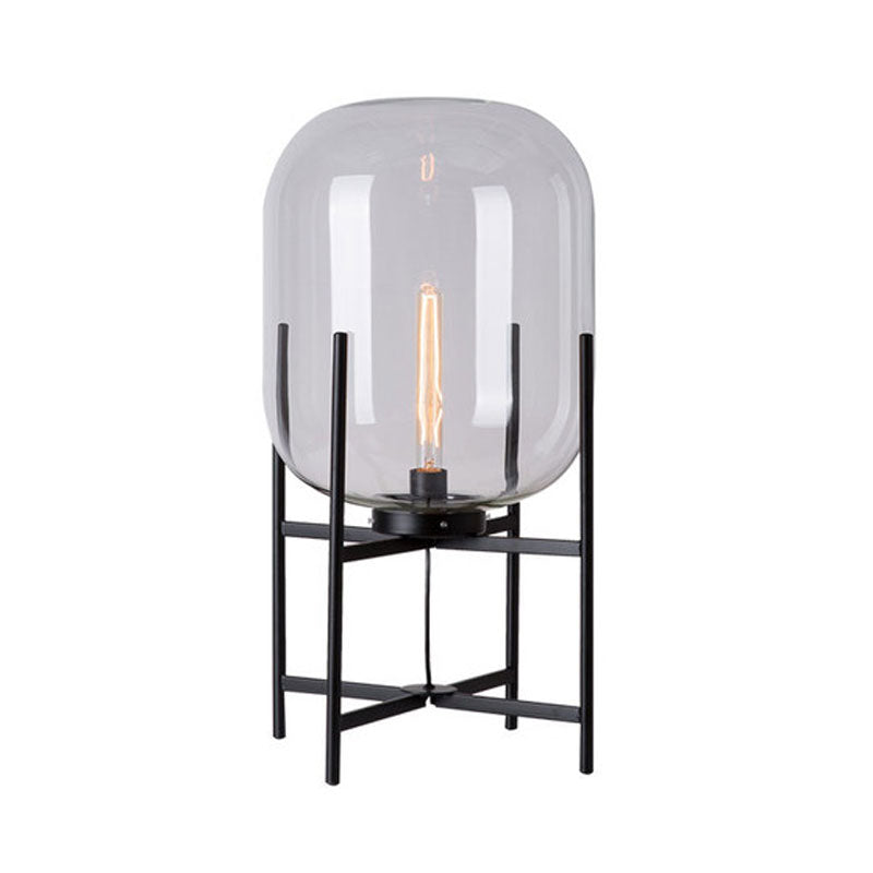 Modern Industrial Smoke Gray Glass Floor Lamp