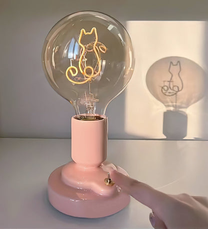 Nordic Style Cat Ceramic Table Lamp Built-in Battery