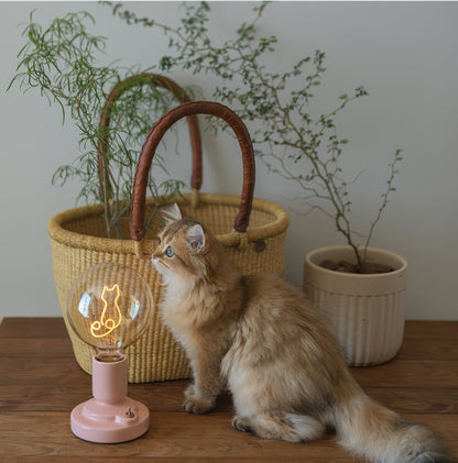 Nordic Style Cat Ceramic Table Lamp Built-in Battery
