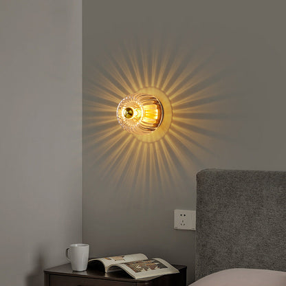 Crystal Sunburst Glow Flush Mount Light