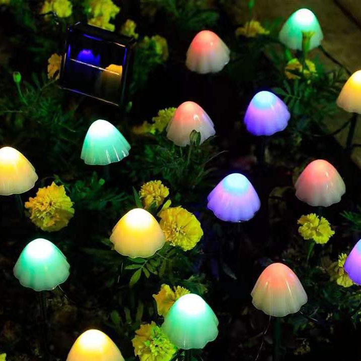 Solar LED Mushroom Garden String Lights