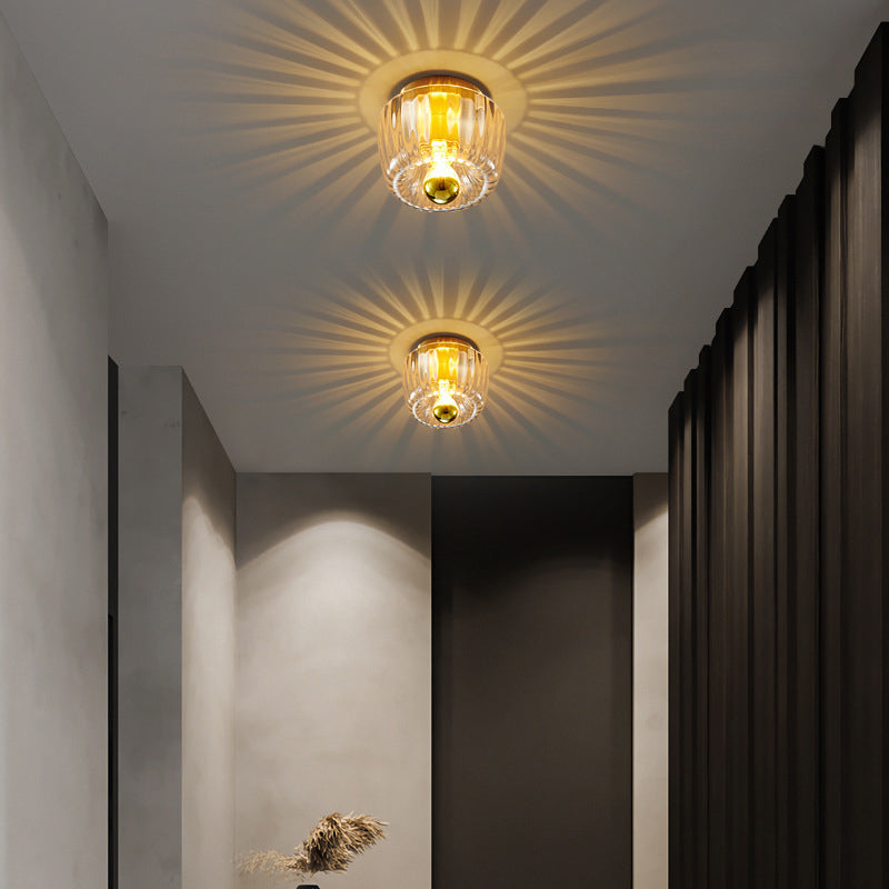 Crystal Sunburst Glow Flush Mount Light