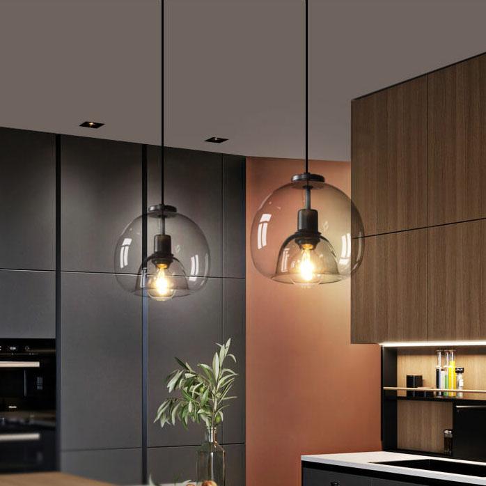 Modern Minimalist Glass Globe Pendant Light