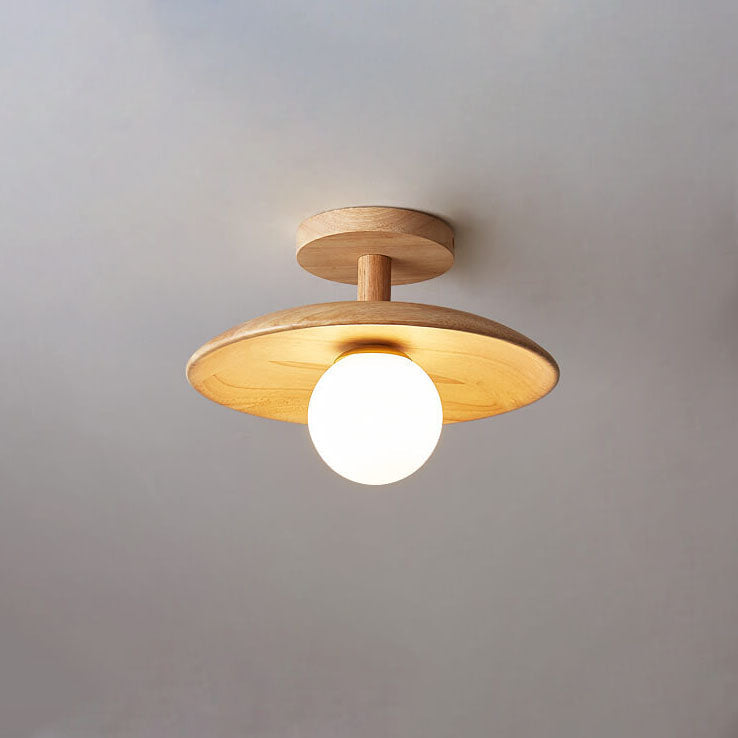 Modern Wooden Dome Globe Ceiling Light