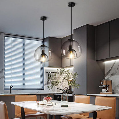 Modern Minimalist Glass Globe Pendant Light