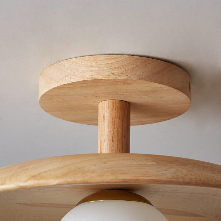 Modern Wooden Dome Globe Ceiling Light