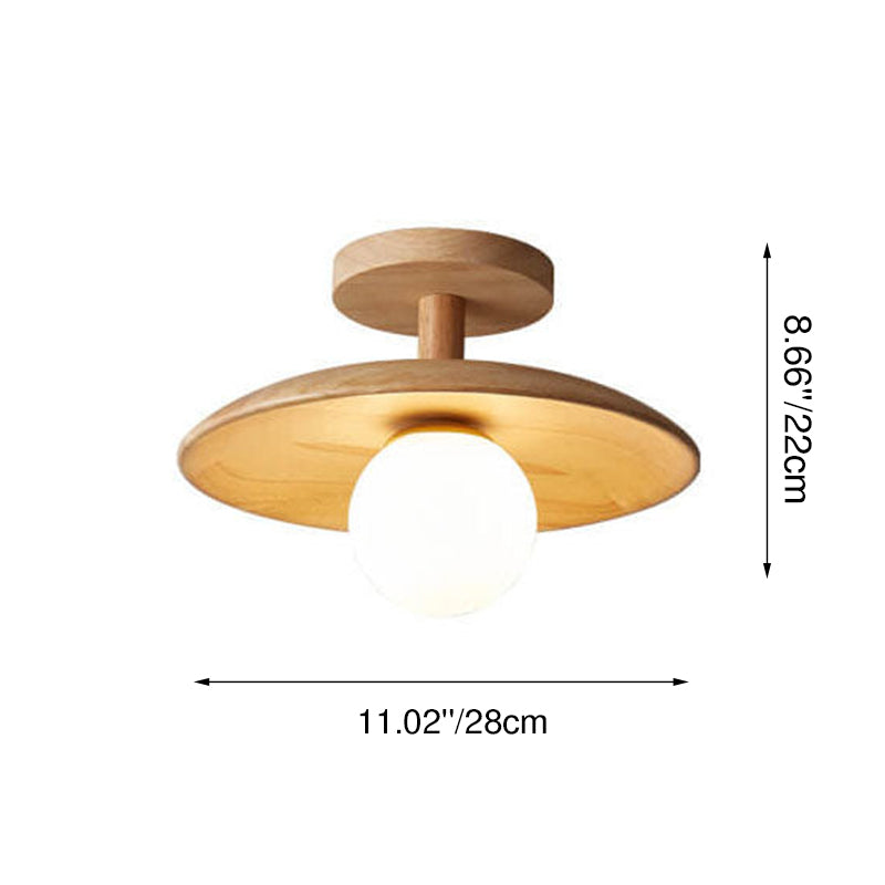 Modern Wooden Dome Globe Ceiling Light