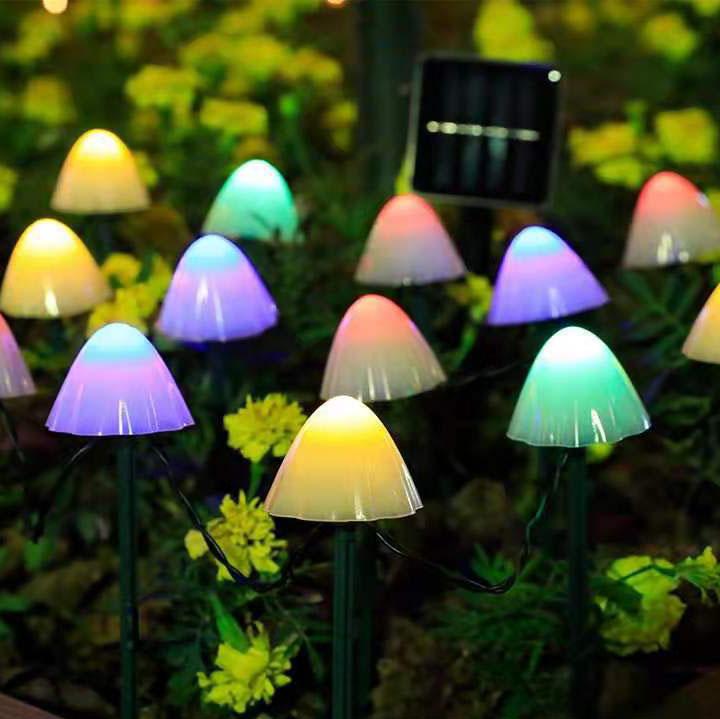 Solar LED Mushroom Garden String Lights