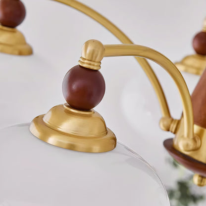 Mid-Century Amber Glass Chandelier