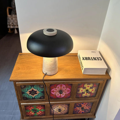Reverse Modern Travertine Table Lamp