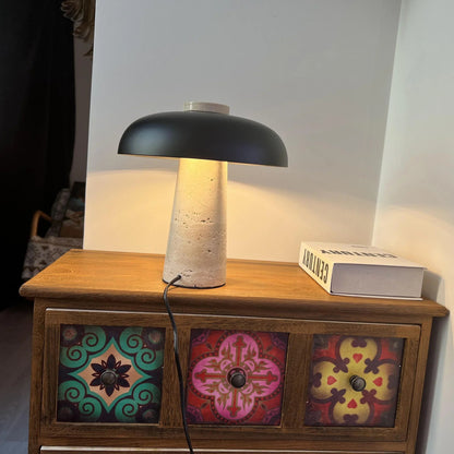 Reverse Modern Travertine Table Lamp