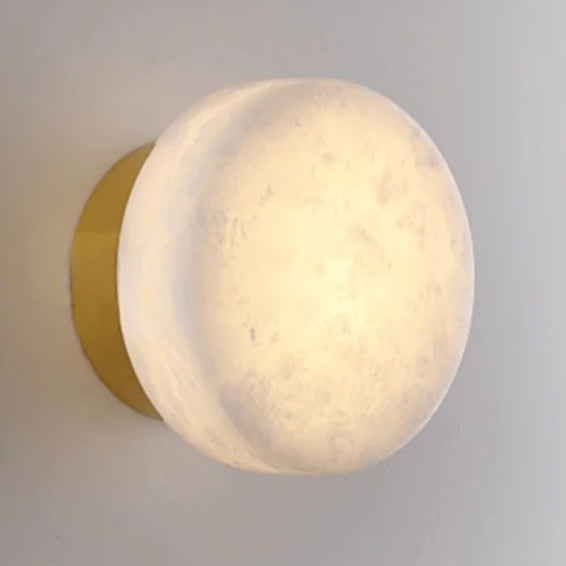 Marbella Round Marble Wall Light with Copper Base