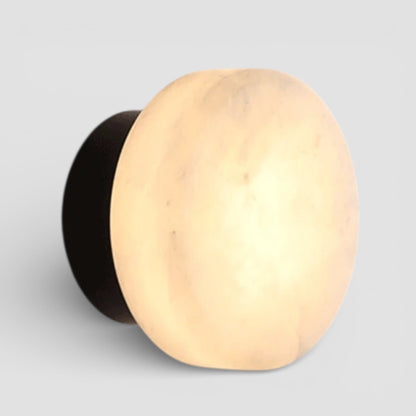 Marbella Round Marble Wall Light with Copper Base