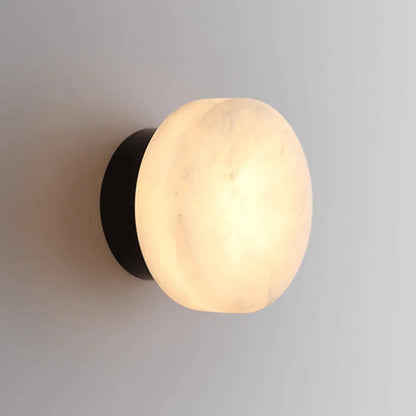 Marbella Round Marble Wall Light with Copper Base