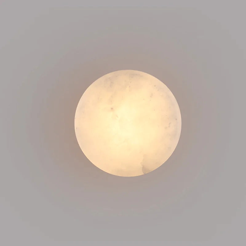Marbella Round Marble Wall Light with Copper Base