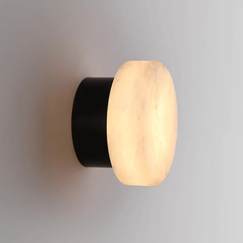 Marbella Round Marble Wall Light with Copper Base