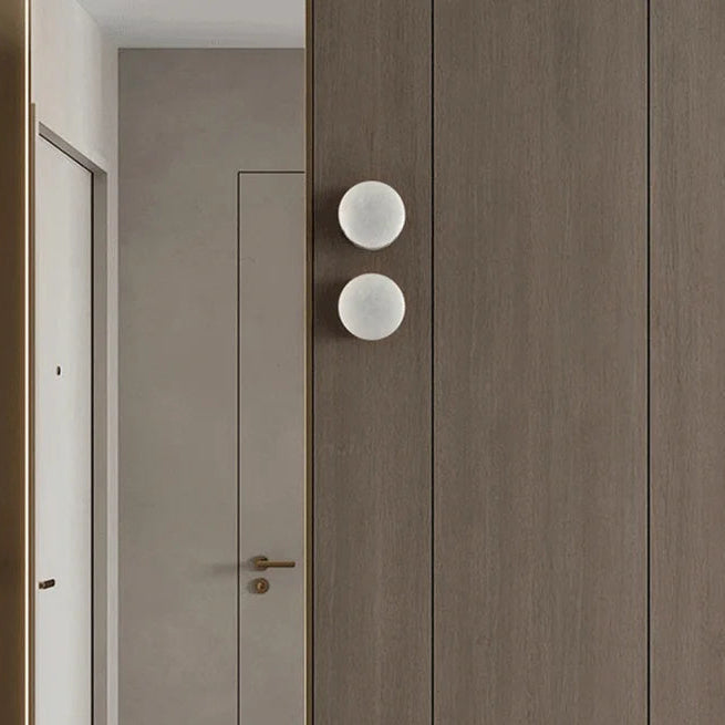 Marbella Round Marble Wall Light with Copper Base