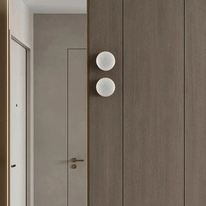 Marbella Round Marble Wall Light with Copper Base