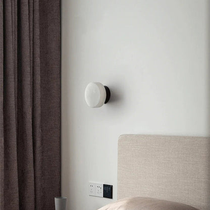 Marbella Round Marble Wall Light with Copper Base