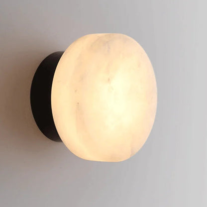 Marbella Round Marble Wall Light with Copper Base