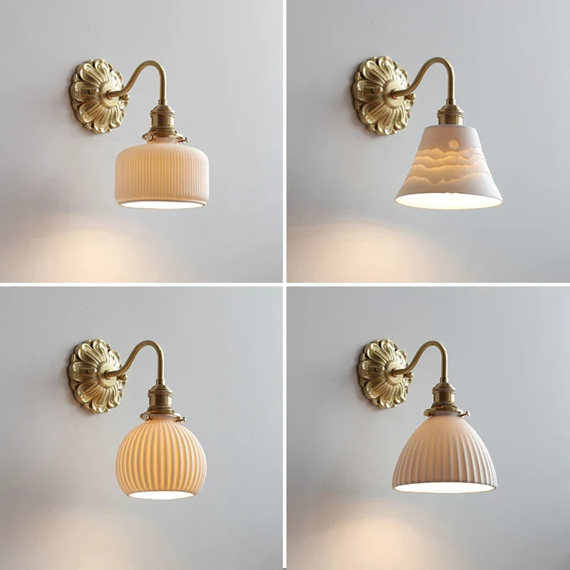 Bravelle Brass Ceramic Wall Light