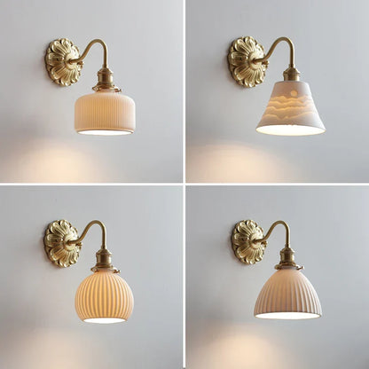 Bravelle Brass Ceramic Wall Light