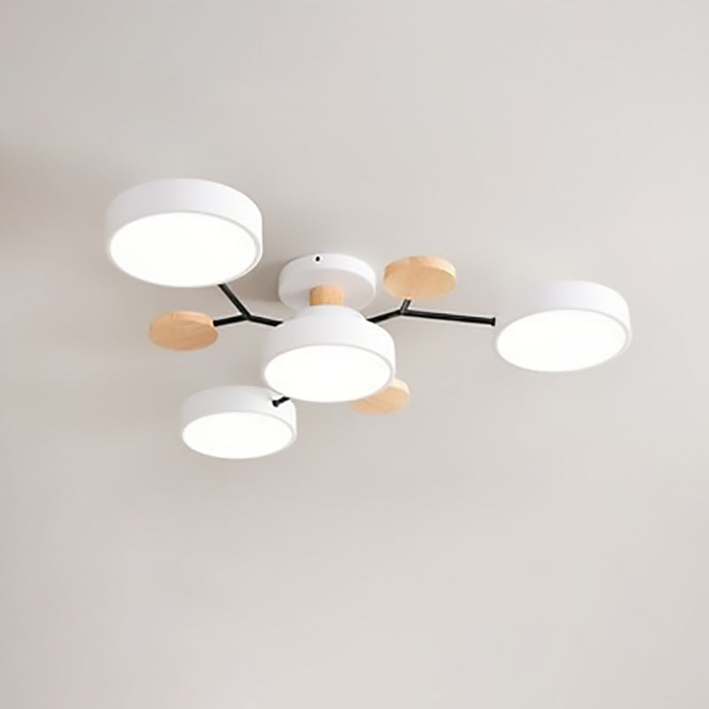 Scandinavian Modern Multi-Light LED Semi-Flush Ceiling Light