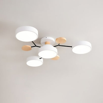 Scandinavian Modern Multi-Light LED Semi-Flush Ceiling Light