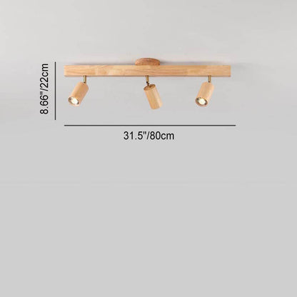 Minimalist Wooden Adjustable Spotlight Ceiling Light