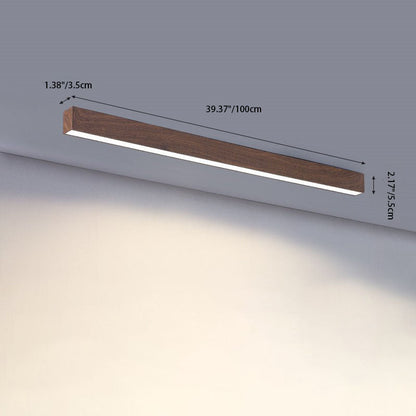 Modern Wood Linear LED Ceiling Light