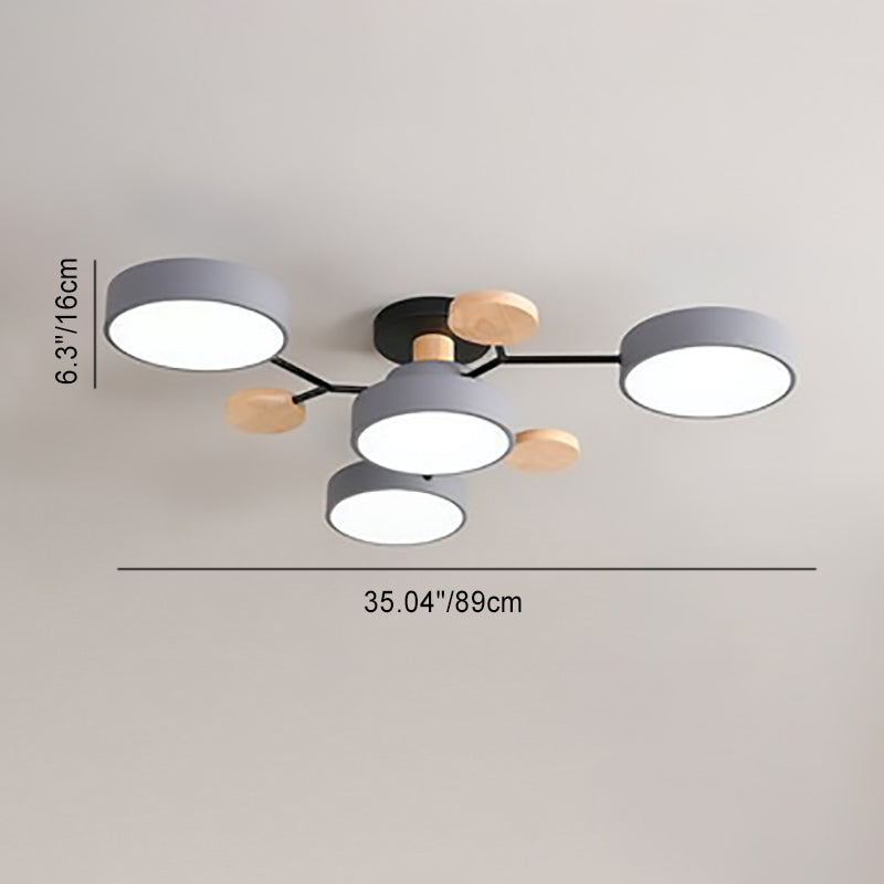 Modern Multi-Disc Branch LED Ceiling Light