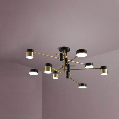 Modern Black Gold Multi-Light Ceiling Fixture