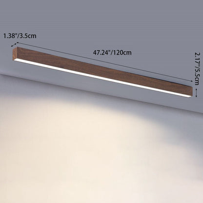 Modern Wood Linear LED Ceiling Light