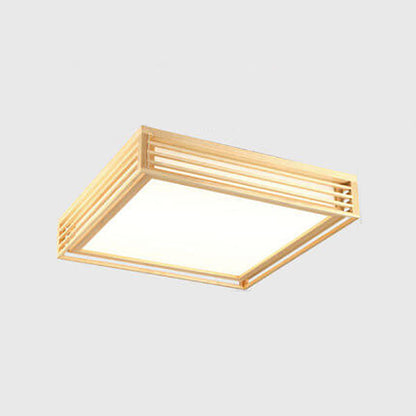 Japanese Style Wooden Frame LED Ceiling Light