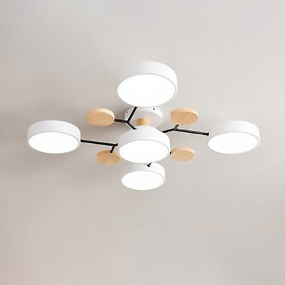 Scandinavian Modern Multi-Light LED Semi-Flush Ceiling Light